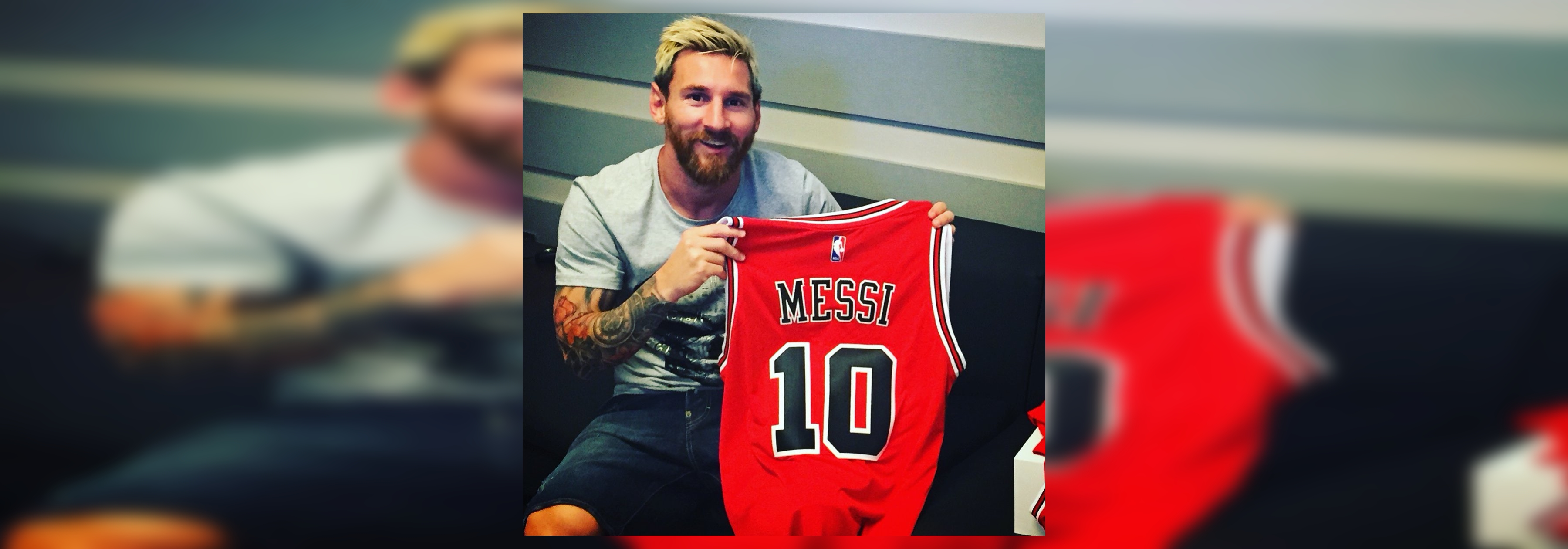 Messi presented with customised Chicago Bulls jersey