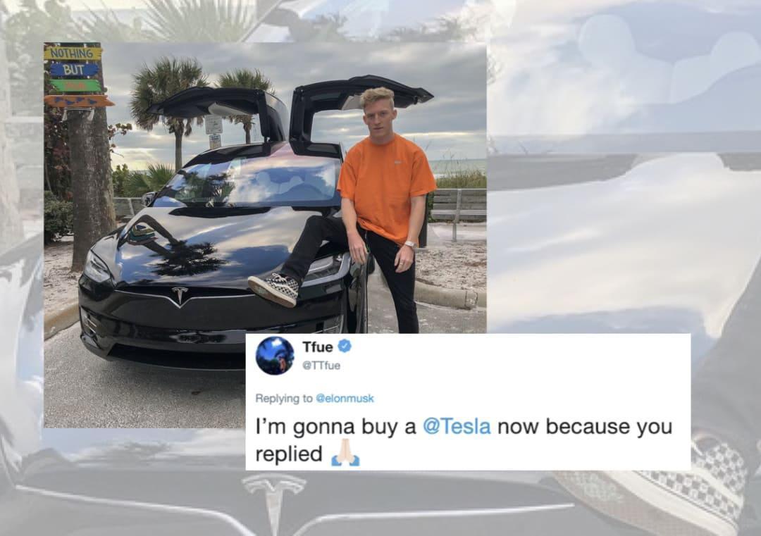 Fortnite streamer buys Tesla car because Elon Musk replied to him