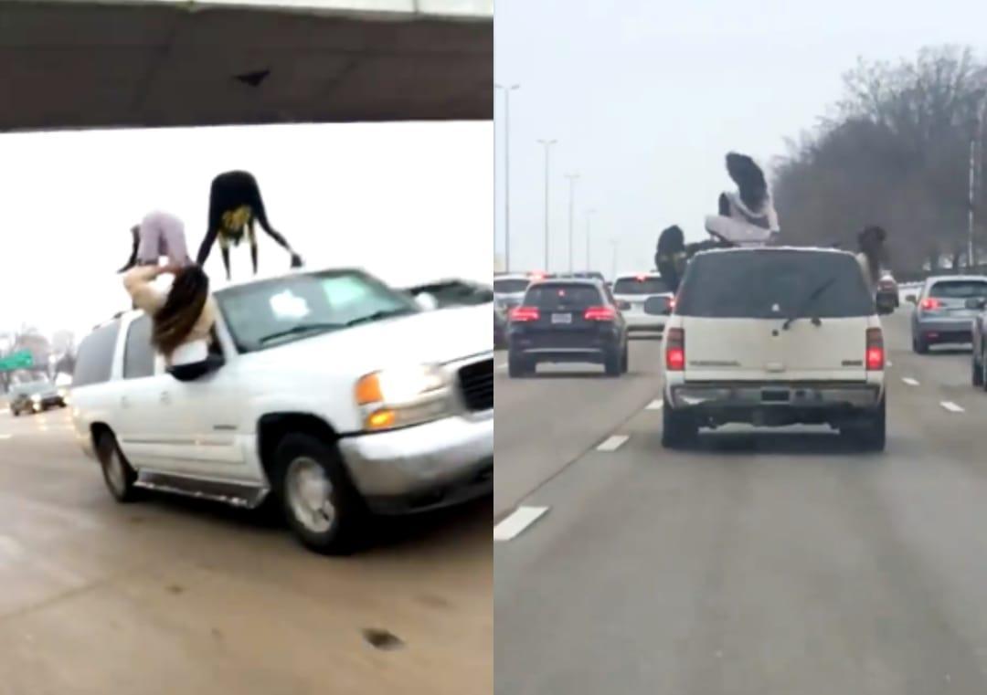 Girls twerk atop moving car on US highway, video goes viral