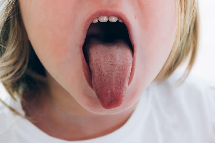 Tongue oral glasses schoolgirl