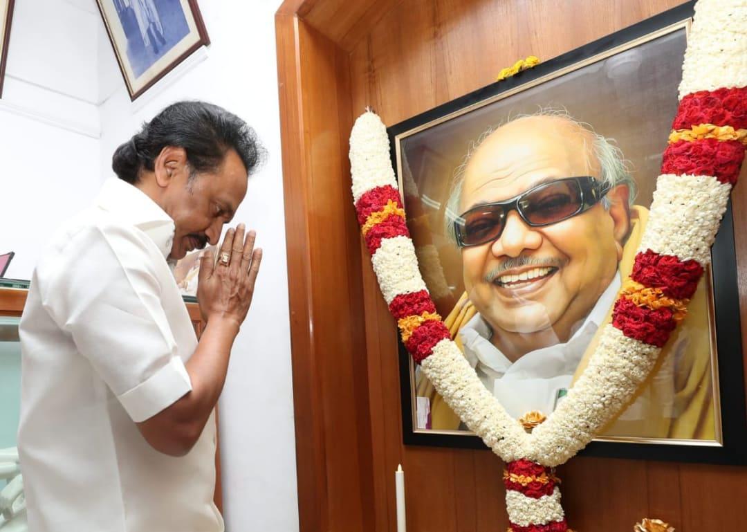 Stalin pays tribute to Karunanidhi on his 95th birth anniversary ...